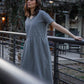Eloise Handwoven Cotton Dress in Black and White Gingham - L Left