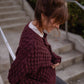 Quinn Wool Cardigan in Plum Made to Order