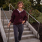 Quinn Wool Cardigan in Plum Made to Order