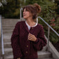 Quinn Wool Cardigan in Plum Made to Order