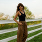 Katie Handwoven Cotton Pants in Brown and Mustard Stripe Made to Order