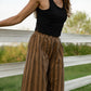 Katie Handwoven Cotton Pants in Brown and Mustard Stripe Made to Order