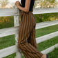 Katie Handwoven Cotton Pants in Brown and Mustard Stripe Made to Order