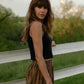 Katie Handwoven Cotton Pants in Brown and Mustard Stripe Made to Order