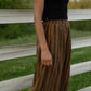 Katie Handwoven Cotton Pants in Brown and Mustard Stripe Made to Order