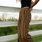 Katie Handwoven Cotton Pants in Brown and Mustard Stripe Made to Order