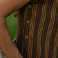 Katie Handwoven Cotton Pants in Brown and Mustard Stripe Made to Order