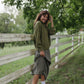 Imogene Oversized Wool Henley in Moss Made to Order