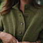 Imogene Oversized Wool Henley in Moss Made to Order
