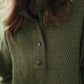 Imogene Oversized Wool Henley in Moss Made to Order