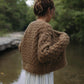 Quinn Wool Cardigan in Light Brown Made to Order