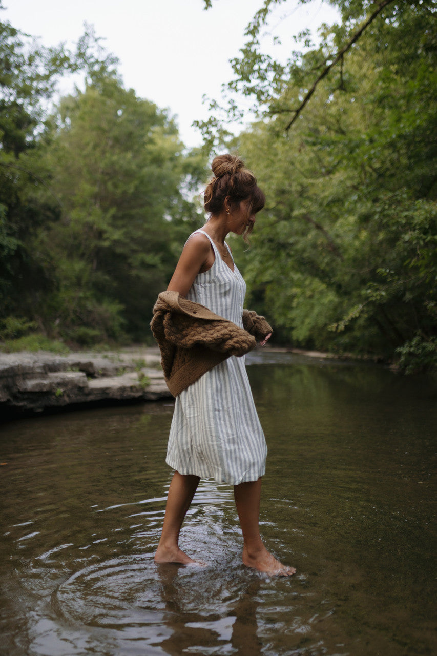 Quinn Wool Cardigan in Light Brown