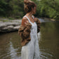 Quinn Wool Cardigan in Light Brown Made to Order