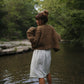 Quinn Wool Cardigan in Light Brown Made to Order