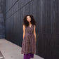 June Dress in Plum Tie Dye Linen