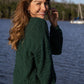 Hazel Cotton Cardigan in Dark Green