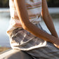 Katie Handwoven Cotton Set in Grey and White Stripe - S, M and L Left