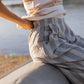 Katie Handwoven Cotton Set in Grey and White Stripe - S, M and L Left