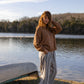 Katie Handwoven Cotton Set in Grey and White Stripe - S, M and L Left