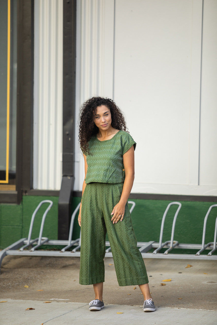 Katie Handwoven Cotton Green Check Made to Order