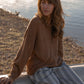 Dorothy Cotton Sweater in Mauve Brown Made to Order
