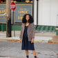 Portuguese Wool Pieper Coat in Grey Houndstooth Made to Order