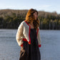 Agnes Mohair Cardigan in Natural White and Red