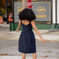 Mia Linen Dress in Navy