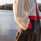 Agnes Mohair Cardigan in Natural White and Red