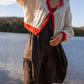 Agnes Mohair Cardigan in Natural White and Red