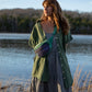 Lena Tiered Linen Dress in Chambray Denim Linen - XS, XL, and XXL Left