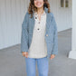 Portuguese Wool Pieper Coat in Midnight Blue Diamond Weave Made to Order