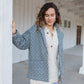 Portuguese Wool Pieper Coat in Midnight Blue Diamond Weave Made to Order