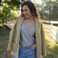 Portuguese Wool Pieper Coat in Mustard Basket Weave Made to Order