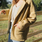 Portuguese Wool Pieper Coat in Mustard Basket Weave Made to Order