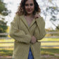 Portuguese Wool Pieper Coat in Mustard Basket Weave Made to Order