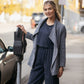 Katie Handwoven Cotton Set in Navy Pin Stripe Made to Order