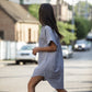 Paige Handwoven Cotton Relaxed Shirt Dress in Blue and White Pin-Stripe