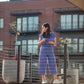 Katie Handwoven Cotton Separates - M Silver Cropped Pants