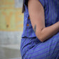 Katie Handwoven Cotton Set in Periwinkle and Kelly Green - XS Pants Left