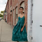 Silk Faro Dress in Green Made to Order