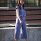 Katie Handwoven Cotton Separates - M Silver Cropped Pants