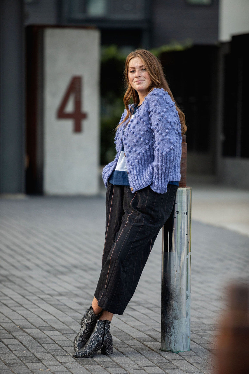 Hand Knit Nepali Wool Jill Sweater in Violet