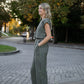 Katie Handwoven Cotton Set in Green Gingham - XXL Pants, M Shirt Left