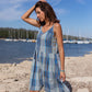Katarina Handwoven Cotton Dress in Teal Plaid