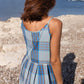 Katarina Handwoven Cotton Dress in Teal Plaid