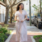 June Dress in Red and White Striped Linen