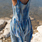 Katarina Handwoven Cotton Dress in Teal Plaid