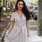 June Dress in Red and White Striped Linen