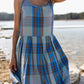 Katarina Handwoven Cotton Dress in Teal Plaid